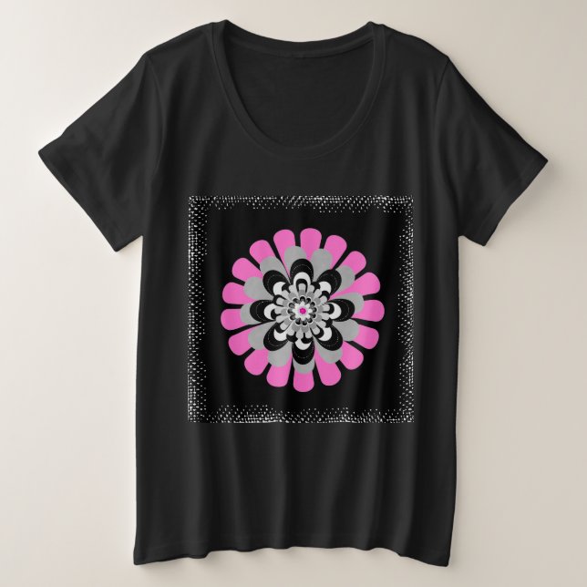 Blume Blush Große Größe T-Shirt (Design vorne)
