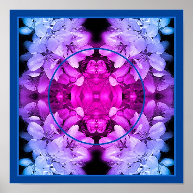 Blume Blüten Abstrakt Tinte hinzufügen Foto Poster (Vorne)