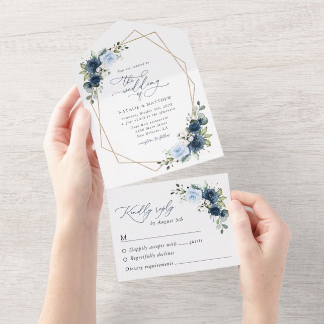 Blume, Blüten, Boho, Blumenzehen All In One Einladung (Abreißen)