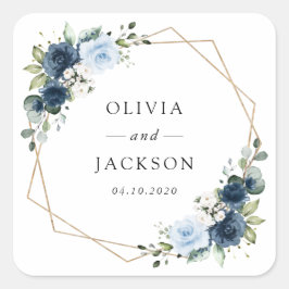 Blume, Blüten, Boho, Blumenzehen Quadratischer Aufkleber