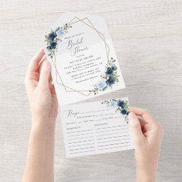 Blume, Blüten, Boho, Brautparty All In One Einladung