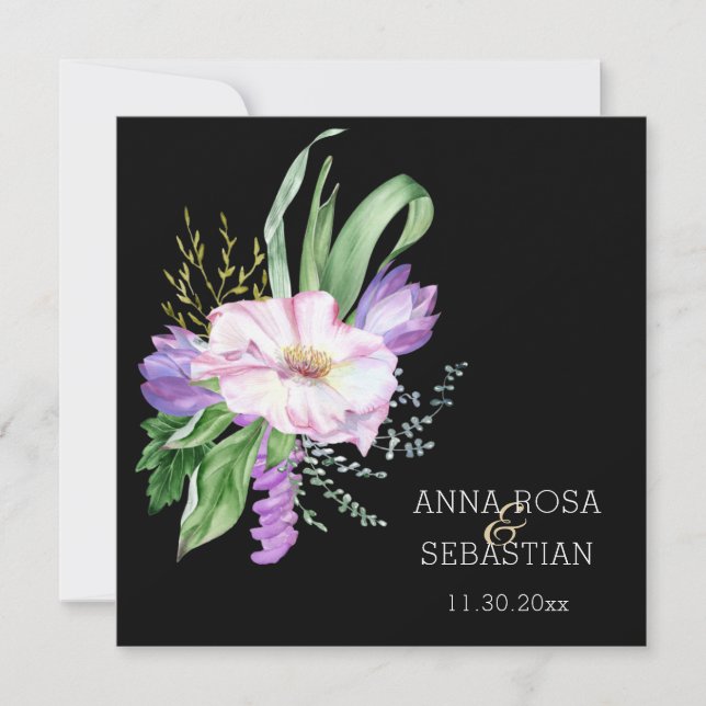 *~*Blume Boho AR15 QR UAWG Wedding Einladung (Vorderseite)