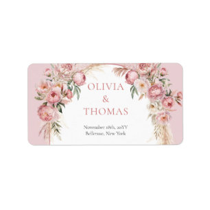 Blume boho arch pamps adressaufkleber