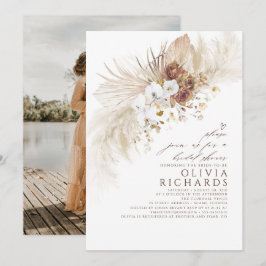 Blume Boho Brautparty Foto Einladung