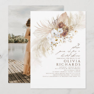 Blume Boho Brautparty Foto Einladung