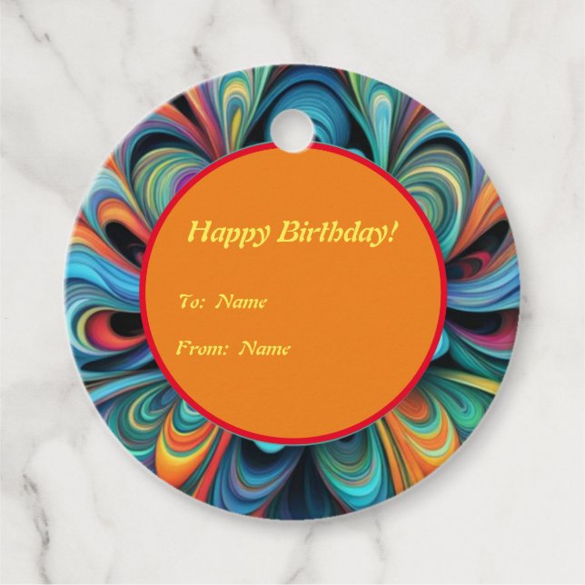 Blume Boho Geschenkanhänger (Vorderseite)