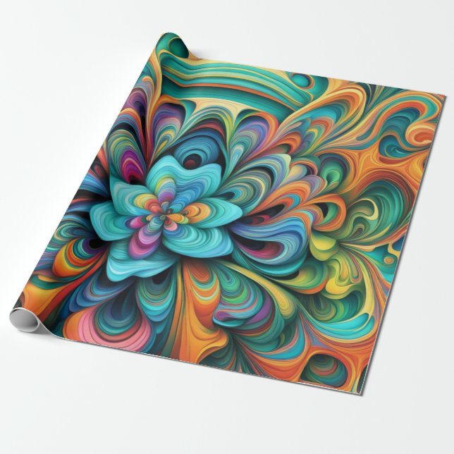 Blume Boho Geschenkpapier (Ungerollt)