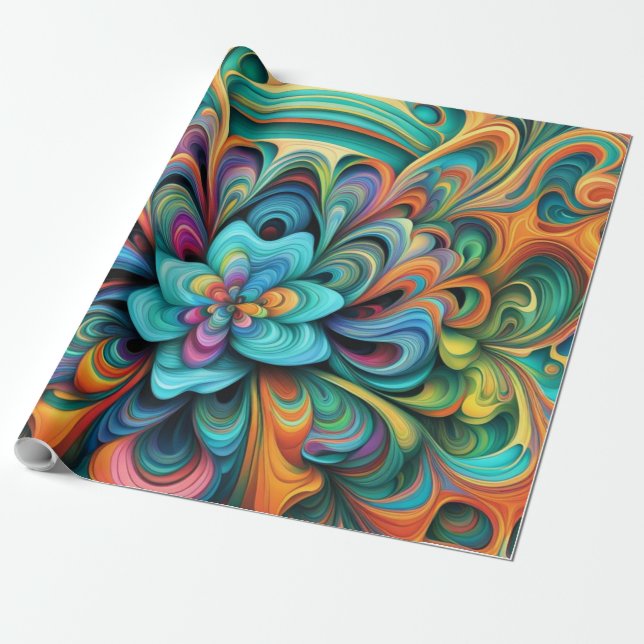 Blume Boho Geschenkpapier (Ungerollt)
