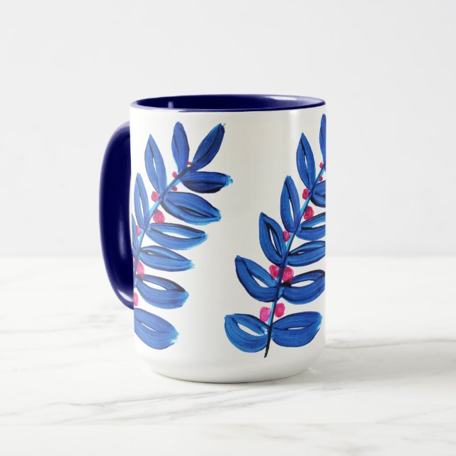 Blume Boho Modern Simple Tasse (Vorderseite Links)