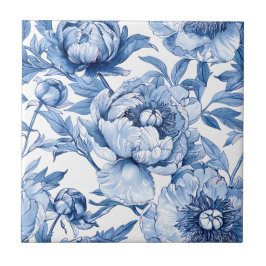 Blume Botanical Blue Floral Art Fliese
