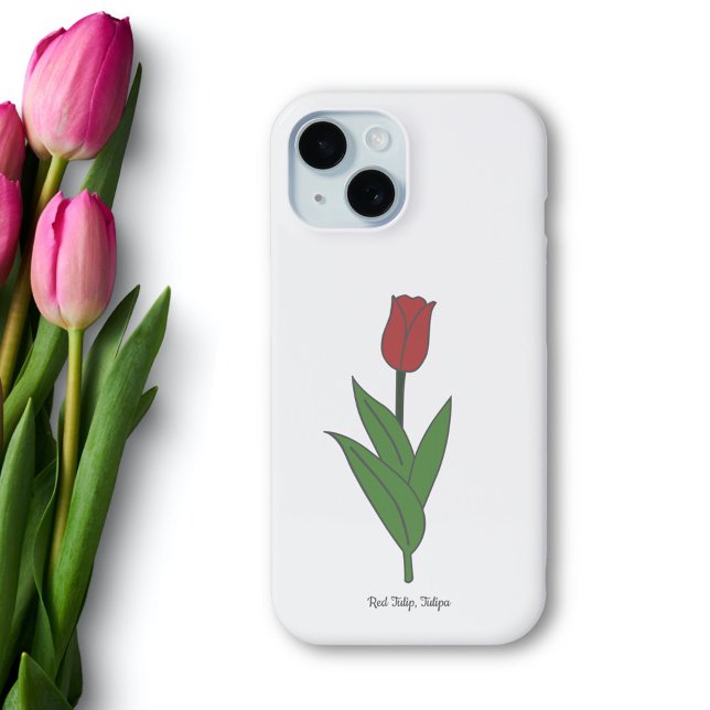 Blume Botanical Red Tulip Pastel Case-Mate iPhone Hülle (Botanical Red Tulip Phone Case)