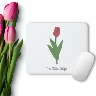 Blume Botanical Red Tulip Pastel Mousepad