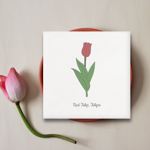 Blume Botanical Red Tulip Pastel Serviette