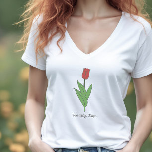 Blume Botanical Red Tulip Pastel T-Shirt