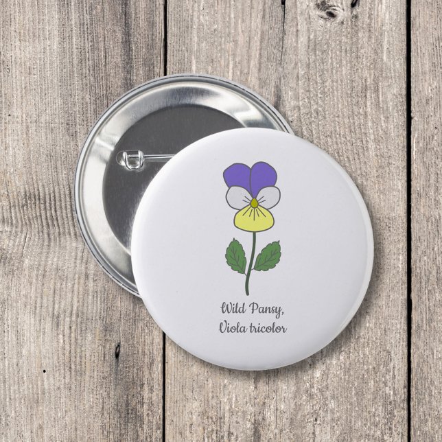 Blume Botanical Wild Pansy Pastel Button (Botanical Wild Pansy Button)