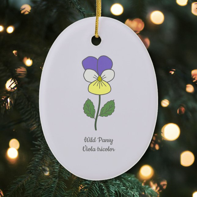 Blume Botanical Wild Pansy Pastel Keramik Ornament (Botanical Wild Pansy Ornament)