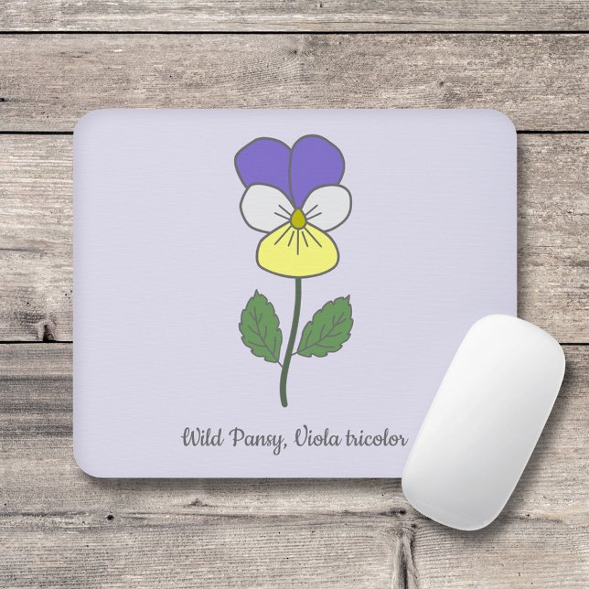 Blume Botanical Wild Pansy Pastel Mousepad (Botanical Wild Pansy Mouse Pad)