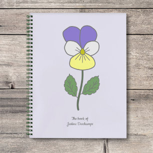 Blume Botanical Wild Pansy Pastel Notizbuch