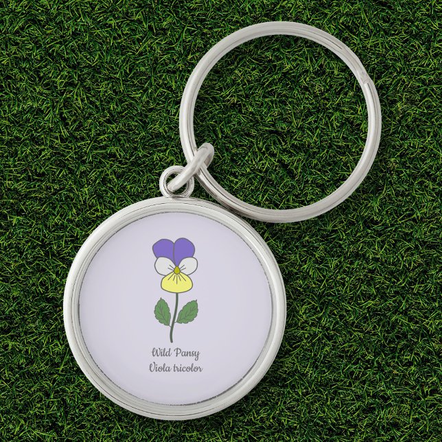 Blume Botanical Wild Pansy Pastel Schlüsselanhänger (Botanical Wild Pansy Flower Keychain)