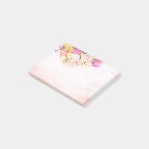 Blume Botanische Hochzeit mit farbenfrohen Wasserf Post-it Klebezettel