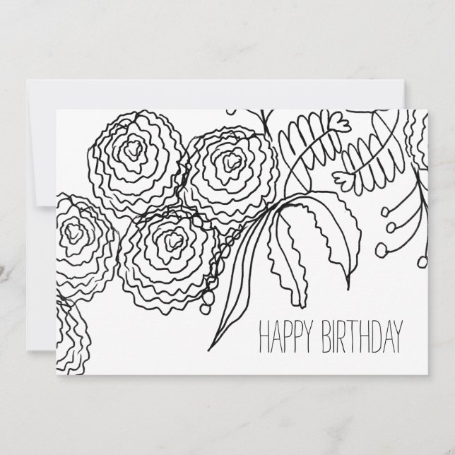 Blume Botanische Kunst Karte (Vorderseite)