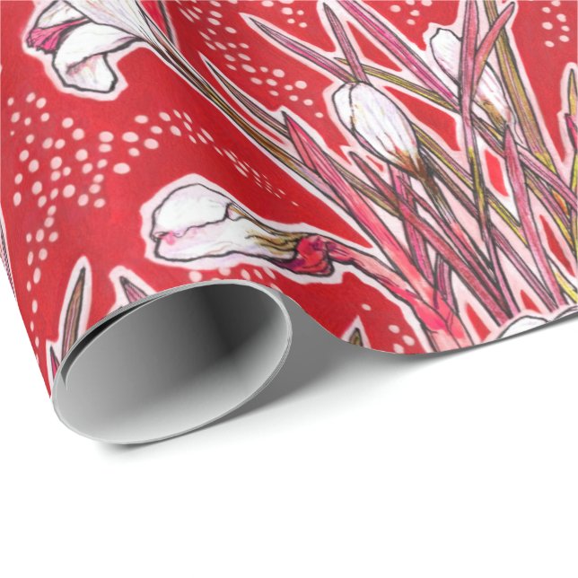 Blume Botanischer Blumenstrauß Geschenkpapier (Rolleneckpunkt)