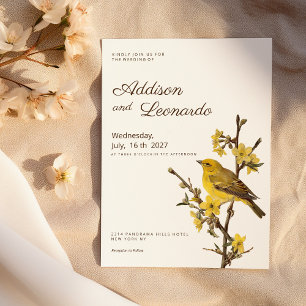 Blume Botanischer Gelbvogelapfel Hochzeit Einladung