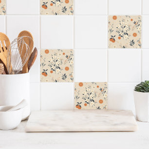 Blume botanisches Grün Fliese