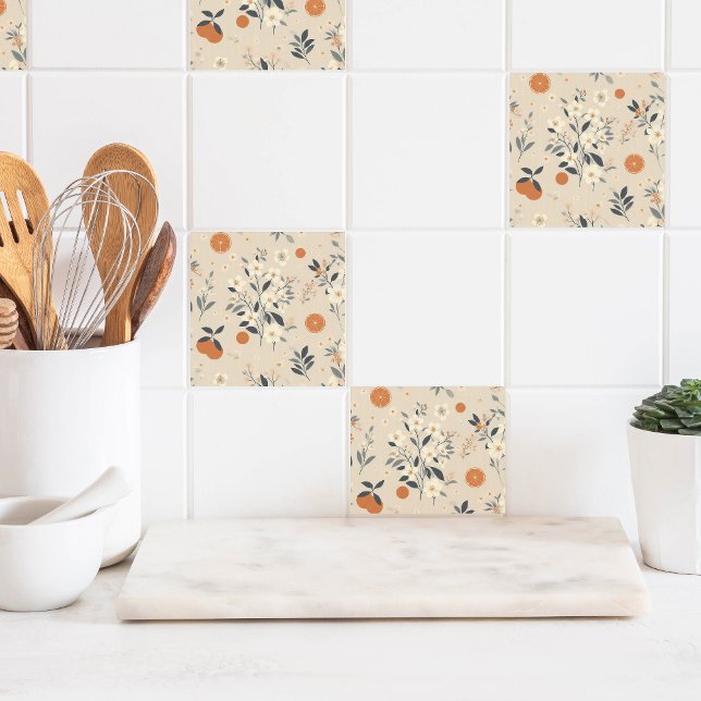 Blume botanisches Grün Fliese (Von Creator hochgeladen)