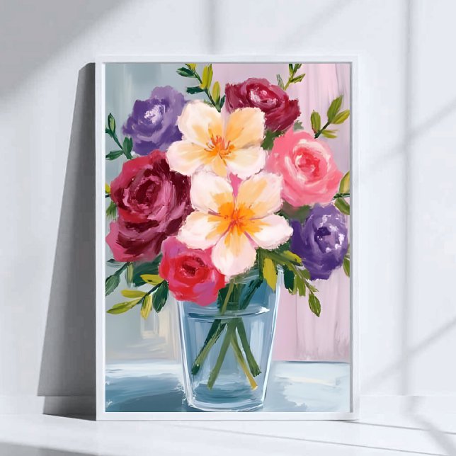 Blume Bouquet Aquarell Blumenbemalung Poster (Von Creator hochgeladen)