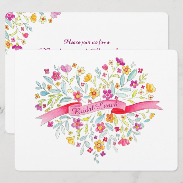 Blume Bouquet Art Brigitte Einladung (Vorne/Hinten)