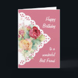Blume Bouquet Best Friend Geburtstagskarte Karte<br><div class="desc">Vintage Blume Bouquet für Ihren besten Freund Geburtstag im Vers beinhaltet Mai werden Sie mit Gottes Liebe und Freude an Ihrem besonderen Tag und jeden Tag duscht</div>