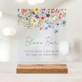 Blume Bouquet Bloom Bar Acrylschild
