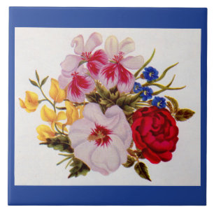 Blume-Bouquet-Blume aus dem 18. Jahrhundert Fliese