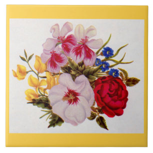 Blume-Bouquet-Blume aus dem 18. Jahrhundert Fliese