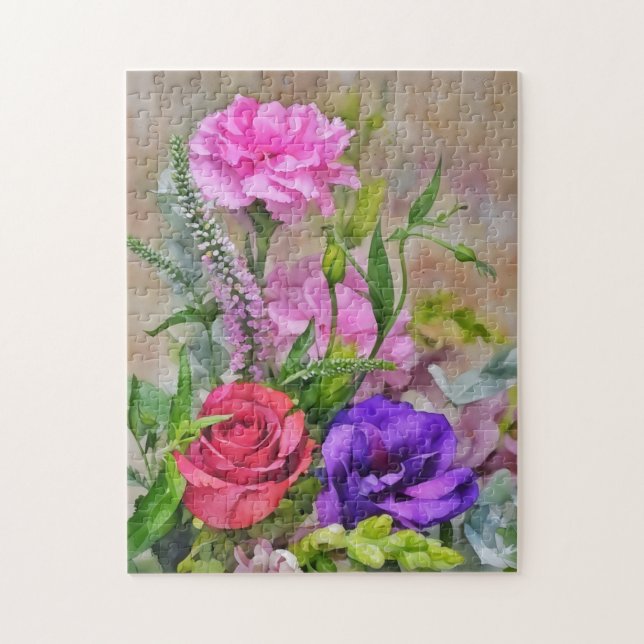 Blume Bouquet Blumenstrauß Art Puzzle (Vertikal)