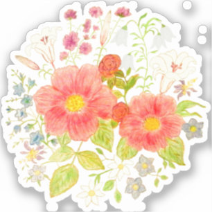 Blume Bouquet Custom Cut Sticker