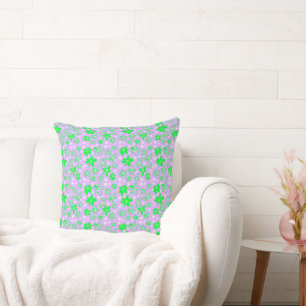 Blume Bouquet Daisy Meadow Lilac Green Kissen