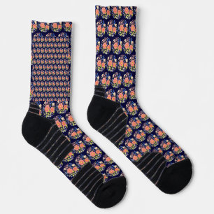 Blume Bouquet Dark Blue Socks Socken