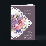 Blume Bouquet Daughter Geburtstagskarte Karte<br><div class="desc">Vintage Blume Bouquet für Ihre Tochter Geburtstag im Vers beinhaltet Mai werden Sie mit Gottes Liebe und Freude an Ihrem besonderen Tag und jeden Tag duscht</div>