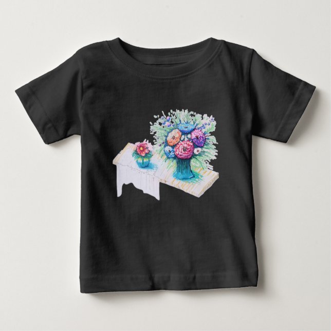 Blume Bouquet farbenfroh und lebhaft. Baby T-shirt (Vorderseite)