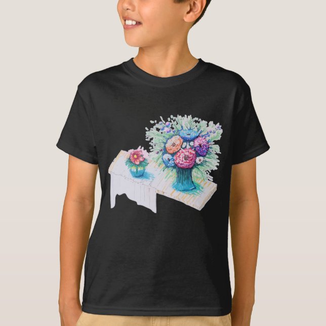 Blume Bouquet farbenfroh und lebhaft. T-Shirt (Vorderseite)