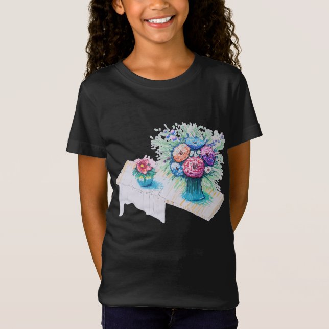 Blume Bouquet farbenfroh und lebhaft. T-Shirt (Vorderseite)