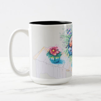 Blume Bouquet farbenfroh und lebhaft Zweifarbige Tasse