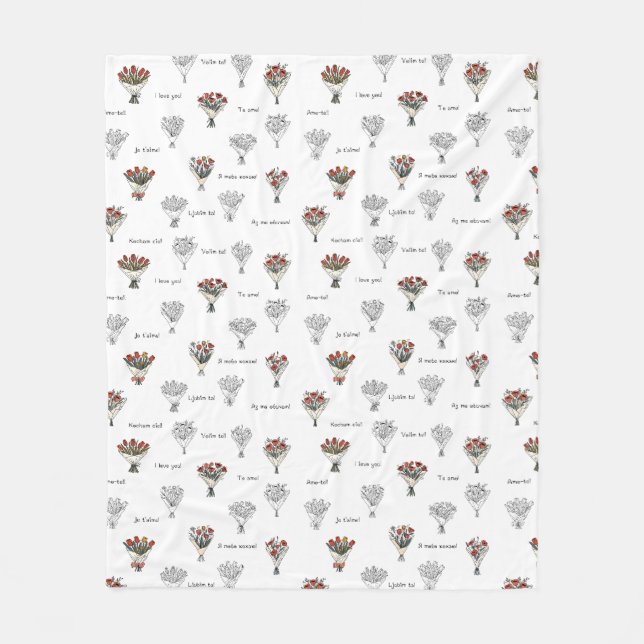 Blume Bouquet Fleece Blanket (Vorderseite)