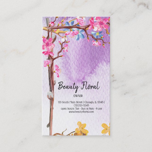 Blume Bouquet Florist Visitenkarte (Vorderseite)