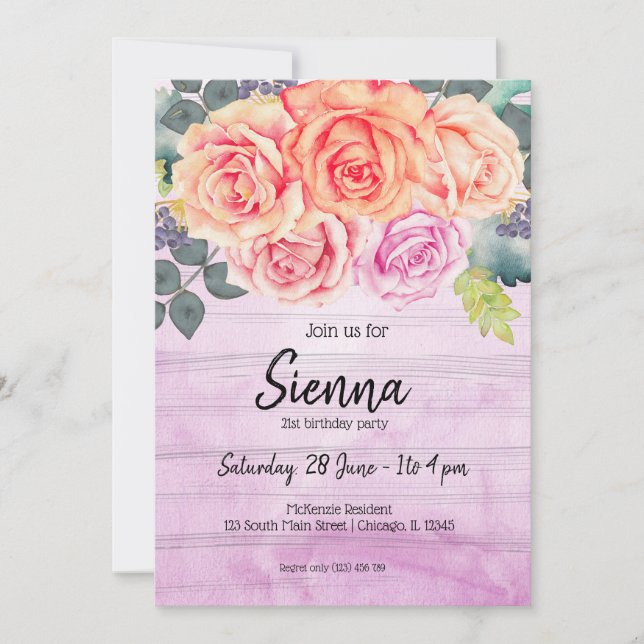 Blume-Bouquet für jede Anlässe Einladung (Vorderseite)