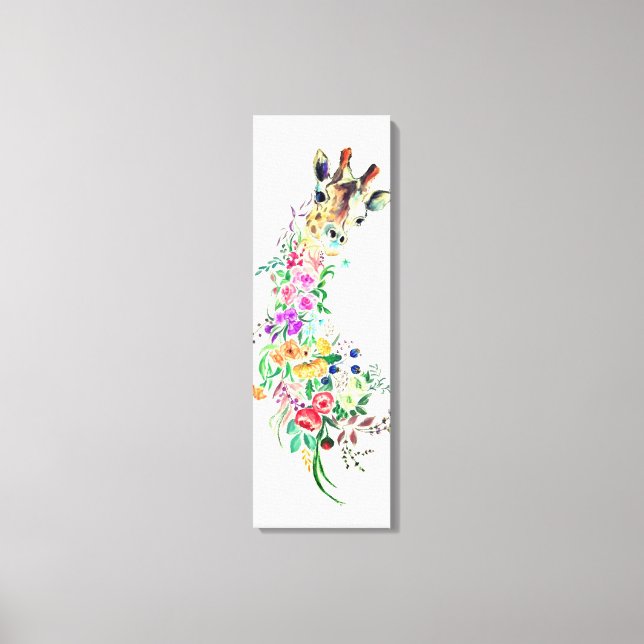Blume Bouquet Giraffe Canvas Print - Malerei Leinwanddruck (Vorderseite)
