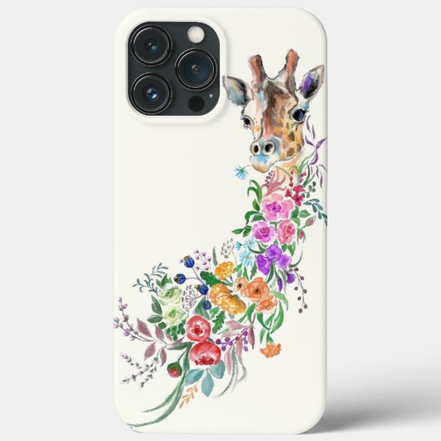 Blume Bouquet Giraffe iPhone Case (Rückseite)