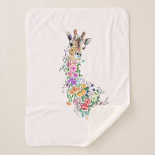 Blume Bouquet Giraffe Sherpa Blanket Sherpadecke